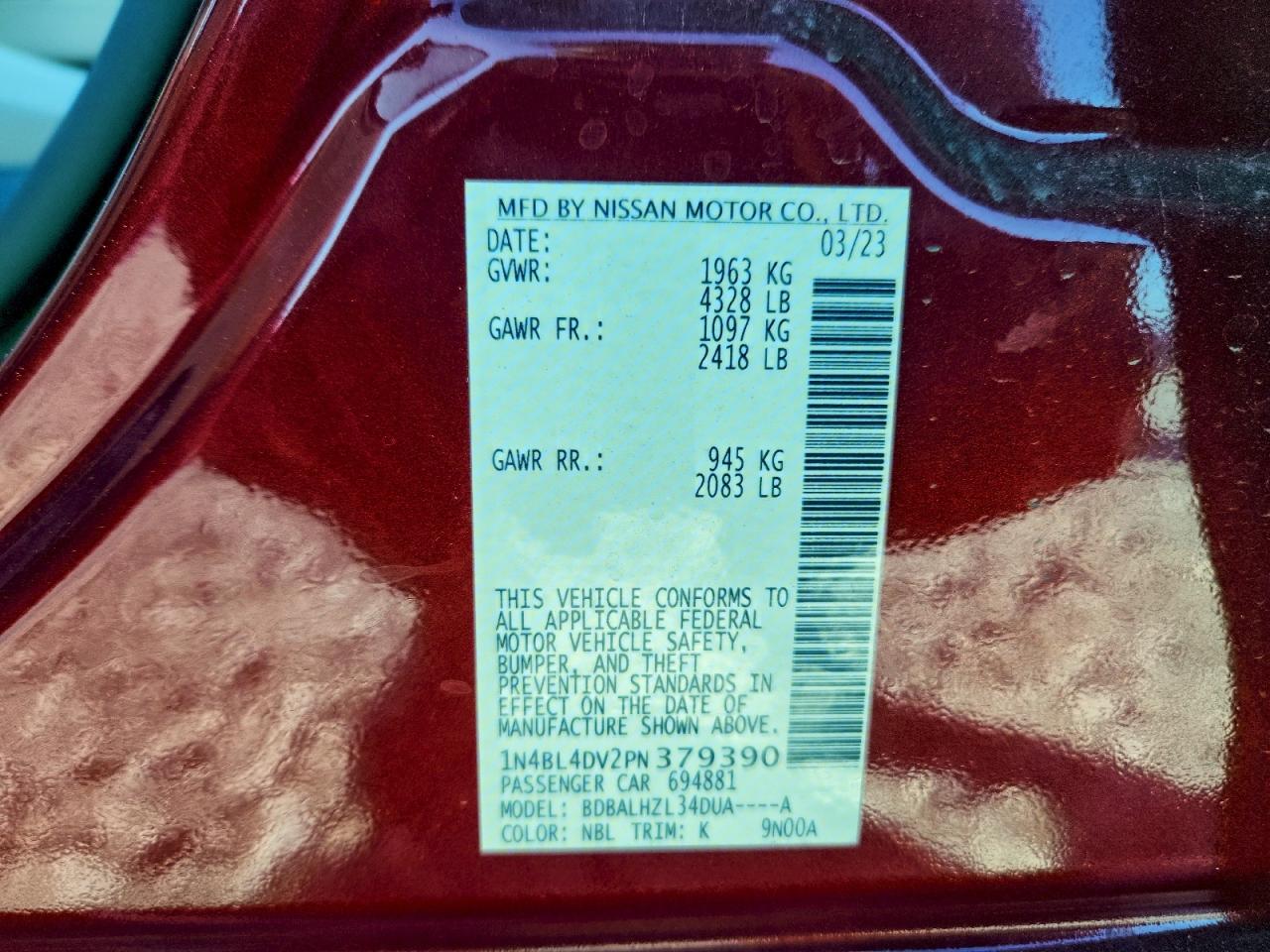 Nissan Altima Sv Image 9